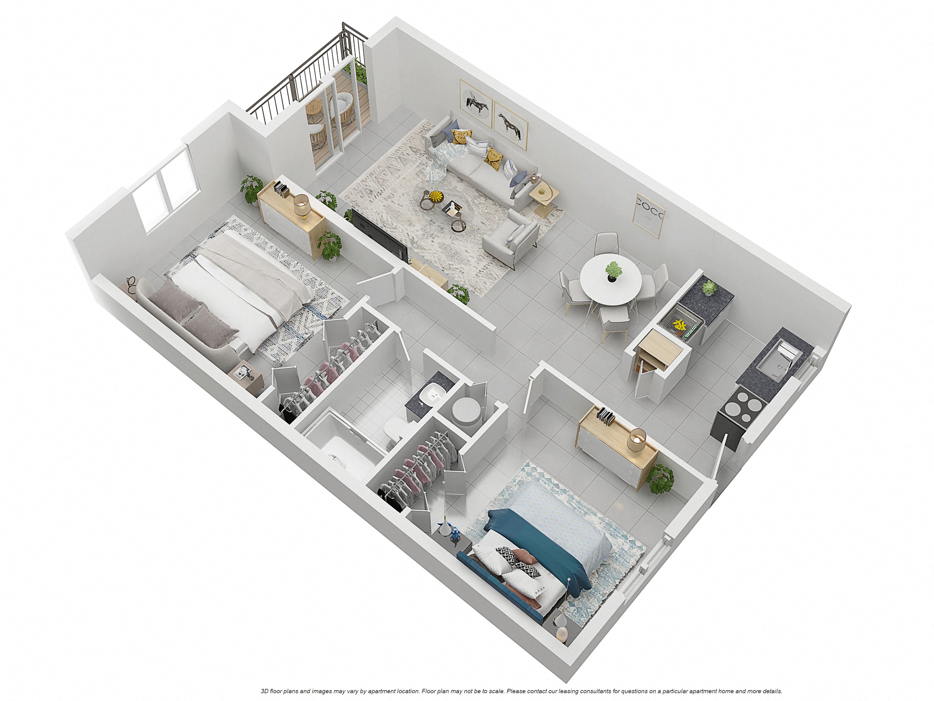 Floor plan for 2 beds, 1 bath, 900 sqft